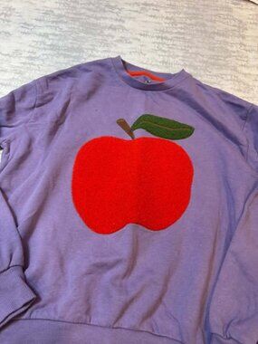 Mini Boden Lilac Sweatshirt Apple Applique 9-10Y